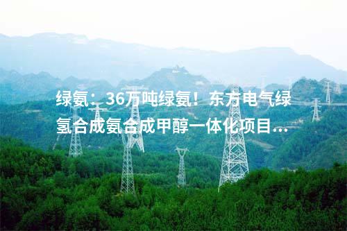 綠氨：36萬噸綠氨！東方電氣綠氫合成氨合成甲醇一體化項(xiàng)目落地遼寧