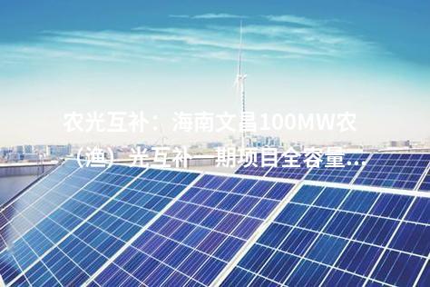 農光互補：海南文昌100MW農（漁）光互補一期項目全容量并網